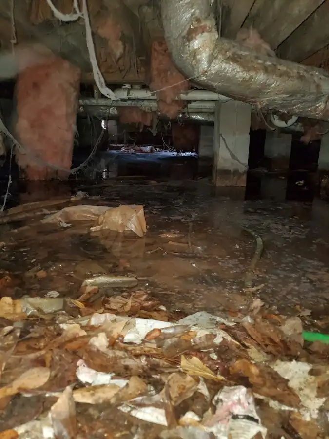 Crawl space flood assessment for Commercial Water Damage Restoration in Slippery Rock